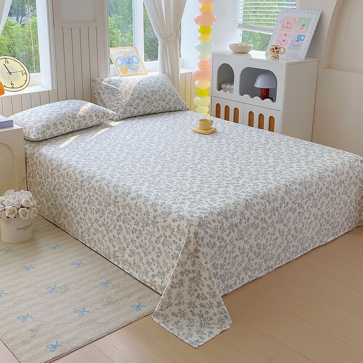 91家纺网 家纺一手货源 找家纺 悦织湾家纺 2026新款斜纹加厚水洗棉超细斜（加厚）木棉床单 床单-兰亭序