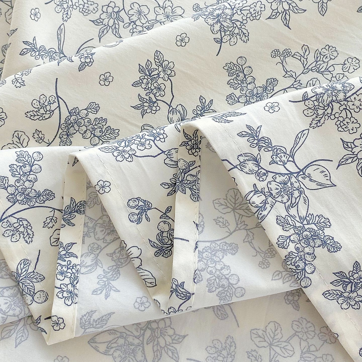 91家纺网 家纺一手货源 找家纺 悦织湾家纺 2026新款斜纹加厚水洗棉超细斜（加厚）木棉床单 床单-兰亭序