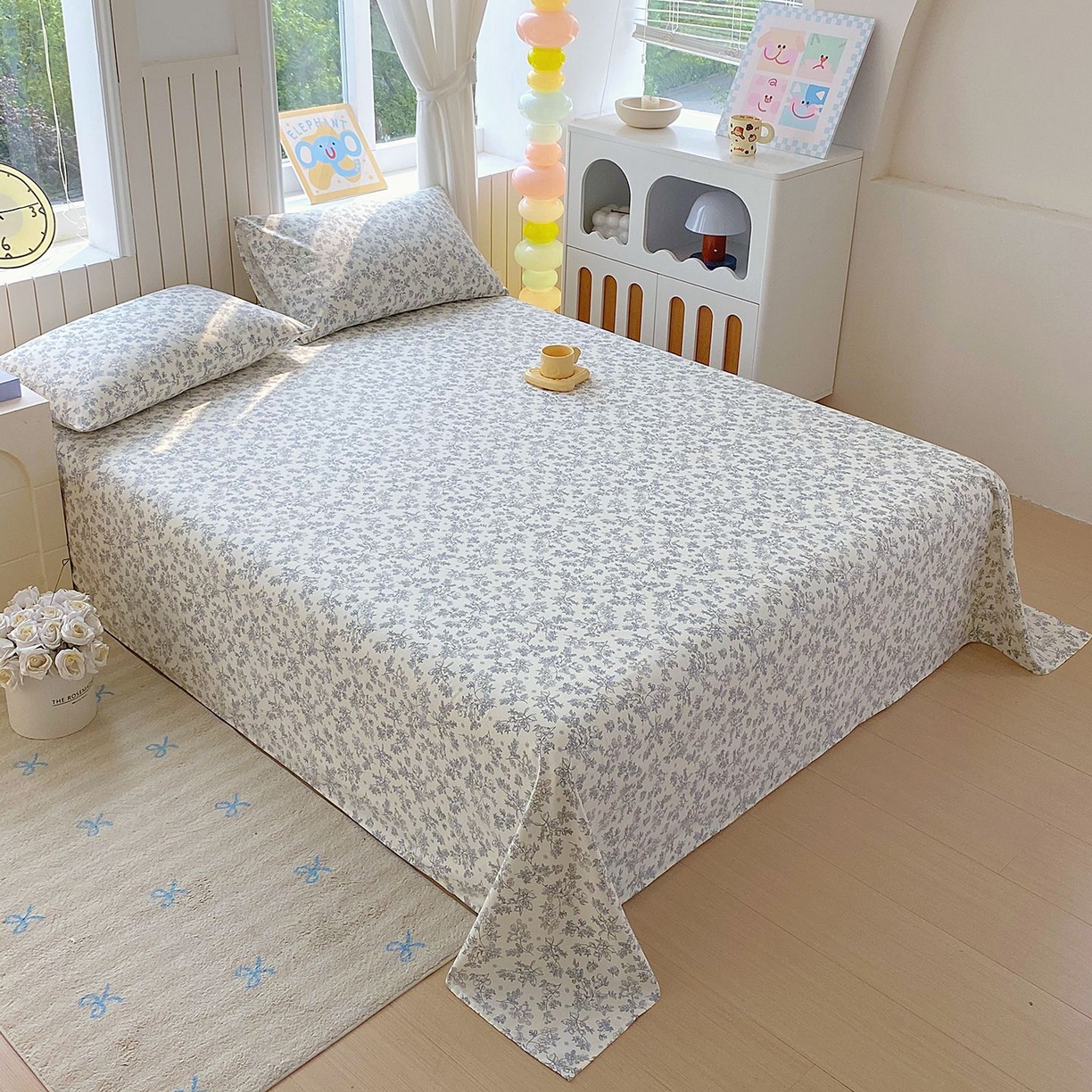 91家纺网 家纺一手货源 找家纺 悦织湾家纺 2026新款斜纹加厚水洗棉超细斜（加厚）木棉床单 床单-兰亭序