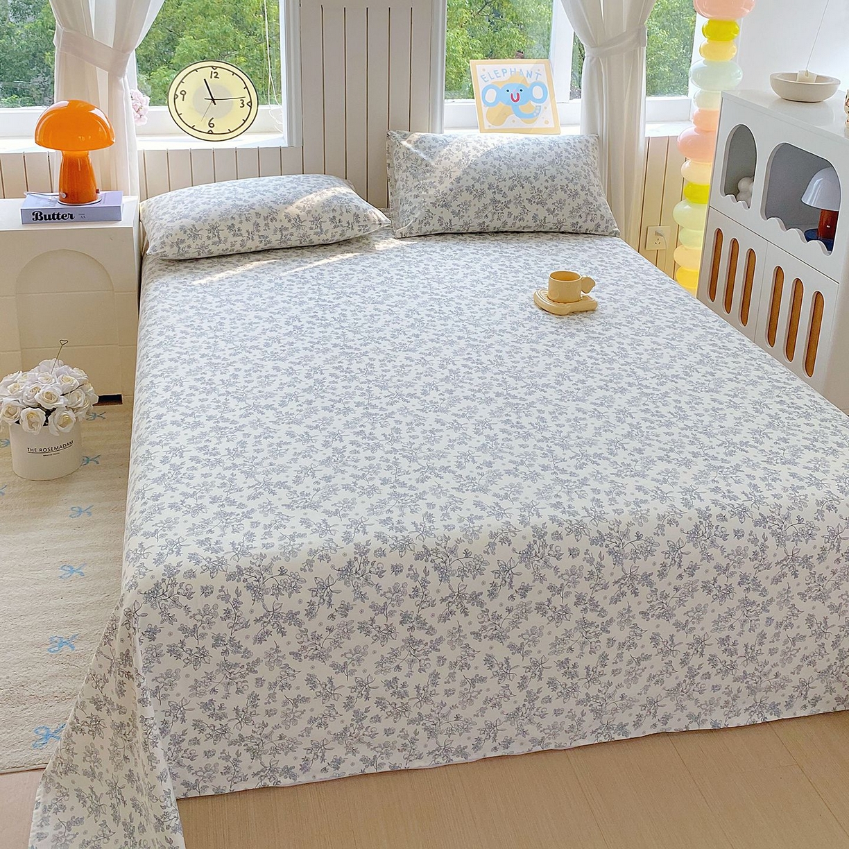 91家纺网 家纺一手货源 找家纺 悦织湾家纺 2026新款斜纹加厚水洗棉超细斜（加厚）木棉床单 床单-兰亭序