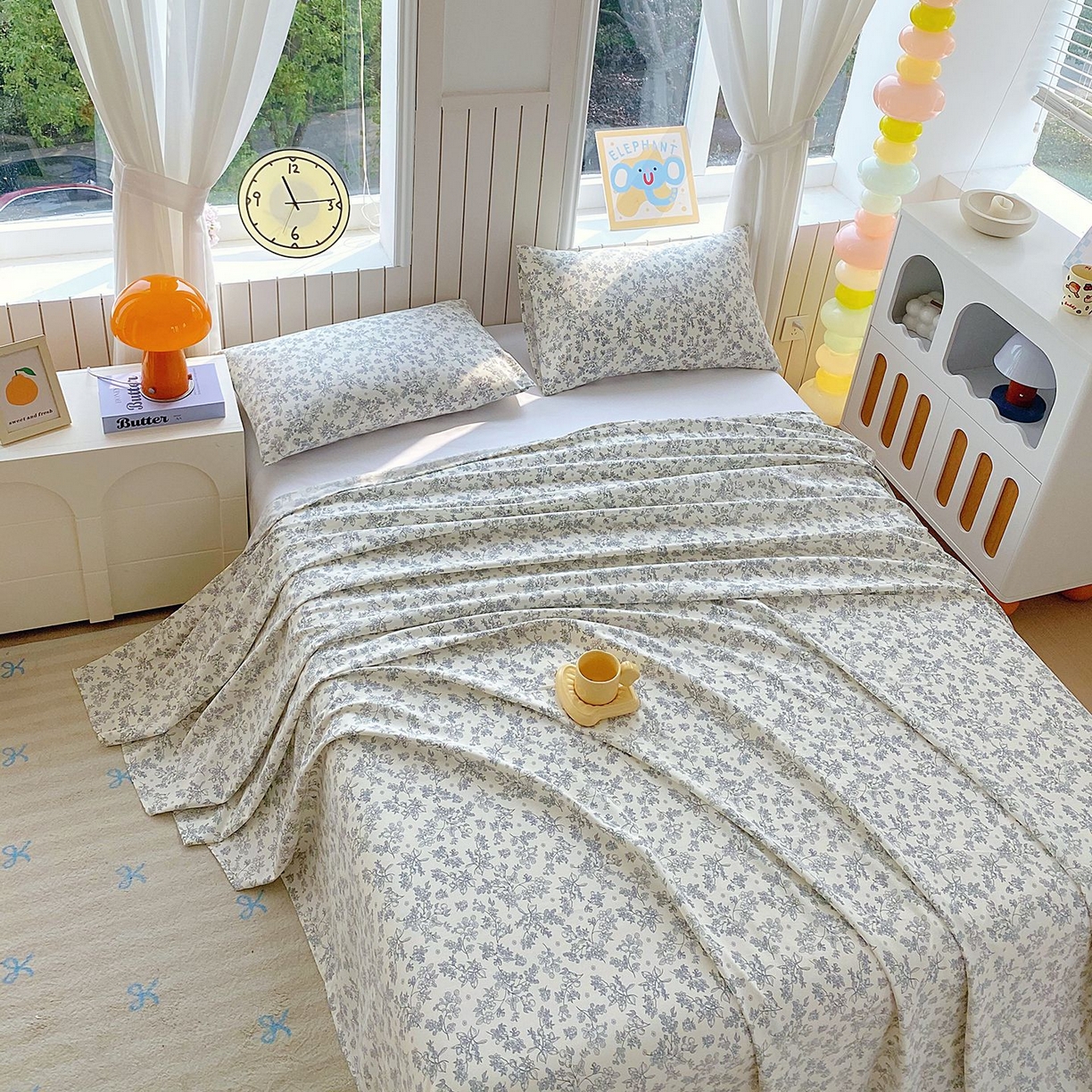 91家纺网 家纺一手货源 找家纺 悦织湾家纺 2026新款斜纹加厚水洗棉超细斜（加厚）木棉床单 床单-兰亭序