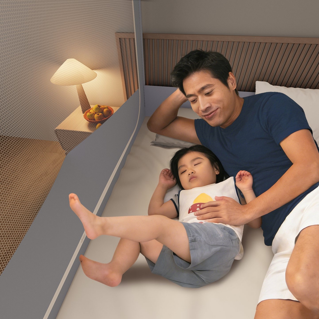 91家纺网 家纺一手货源 找家纺 （总）星际优品 2026新款坐床蚊帐可拆卸全棉底加厚双股双丝防猫抓帐纱-格调款