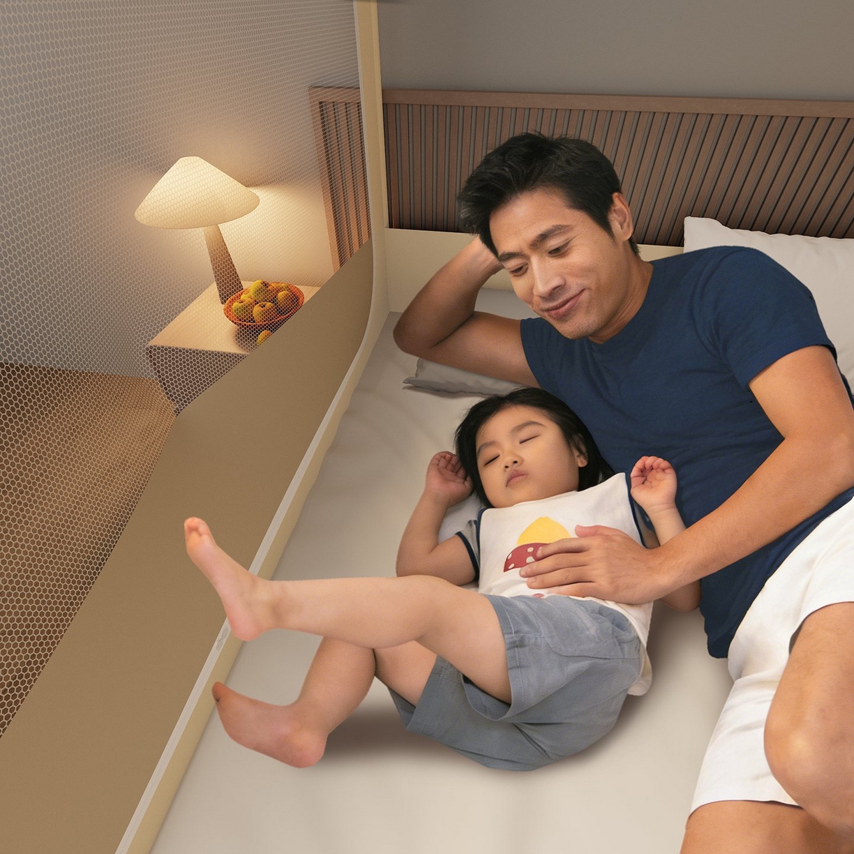 91家纺网 家纺一手货源 找家纺 星际优品 2026新款坐床蚊帐可拆卸全棉底加厚双股双丝防猫抓帐纱-格调款 格调-米色