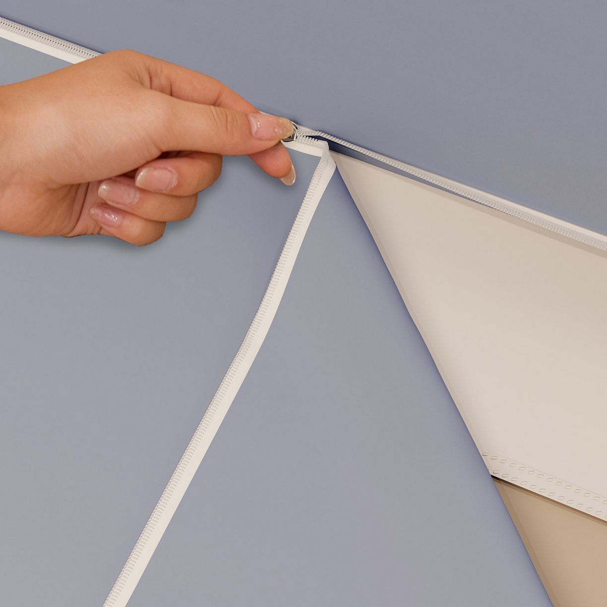 91家纺网 家纺一手货源 找家纺 星际优品 2026新款坐床蚊帐可拆卸全棉底加厚双股双丝防猫抓帐纱-吊钻款 吊钻款-灰蓝