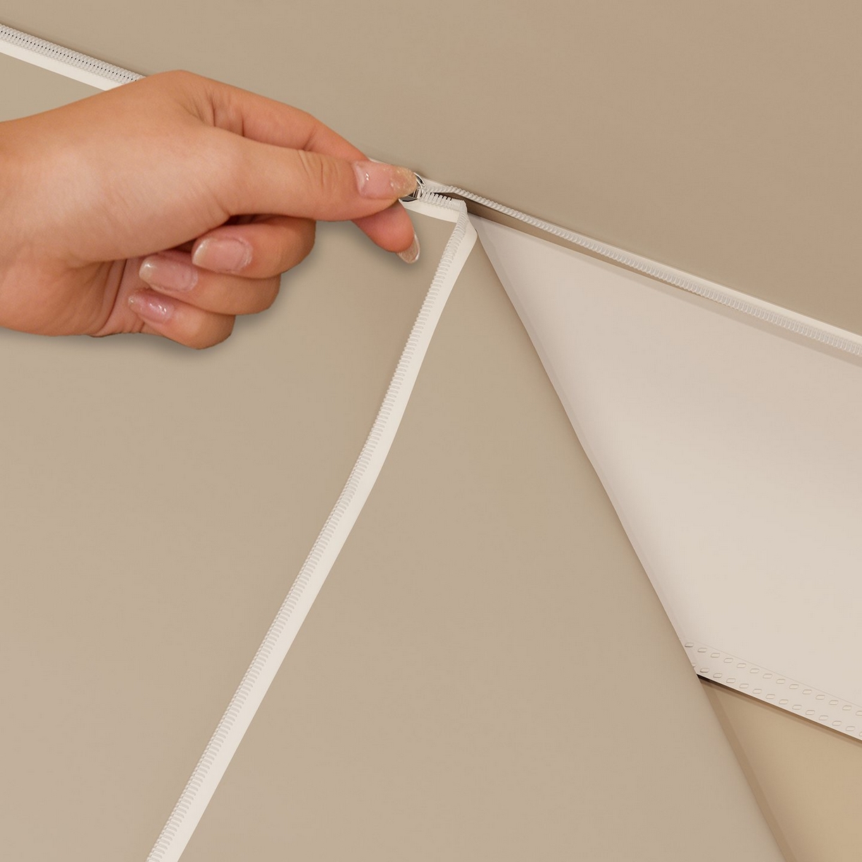 91家纺网 家纺一手货源 找家纺 星际优品 2026新款坐床蚊帐可拆卸全棉底加厚双股双丝防猫抓帐纱-吊钻款 吊钻款-米色