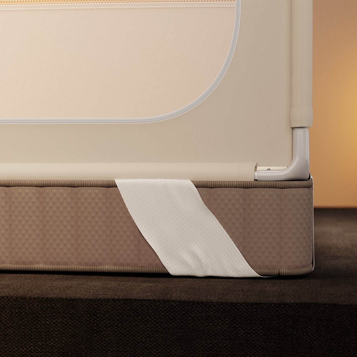 91家纺网 家纺一手货源 找家纺 星际优品 2026新款坐床蚊帐可拆卸全棉底加厚双股双丝防猫抓帐纱-吊钻款 吊钻款-米色