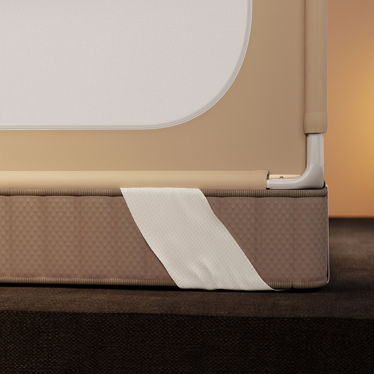 91家纺网 家纺一手货源 找家纺 星际优品 2026新款坐床蚊帐可拆卸全棉底加厚双股双丝防猫抓帐纱-吊钻款 吊钻款-暖黄