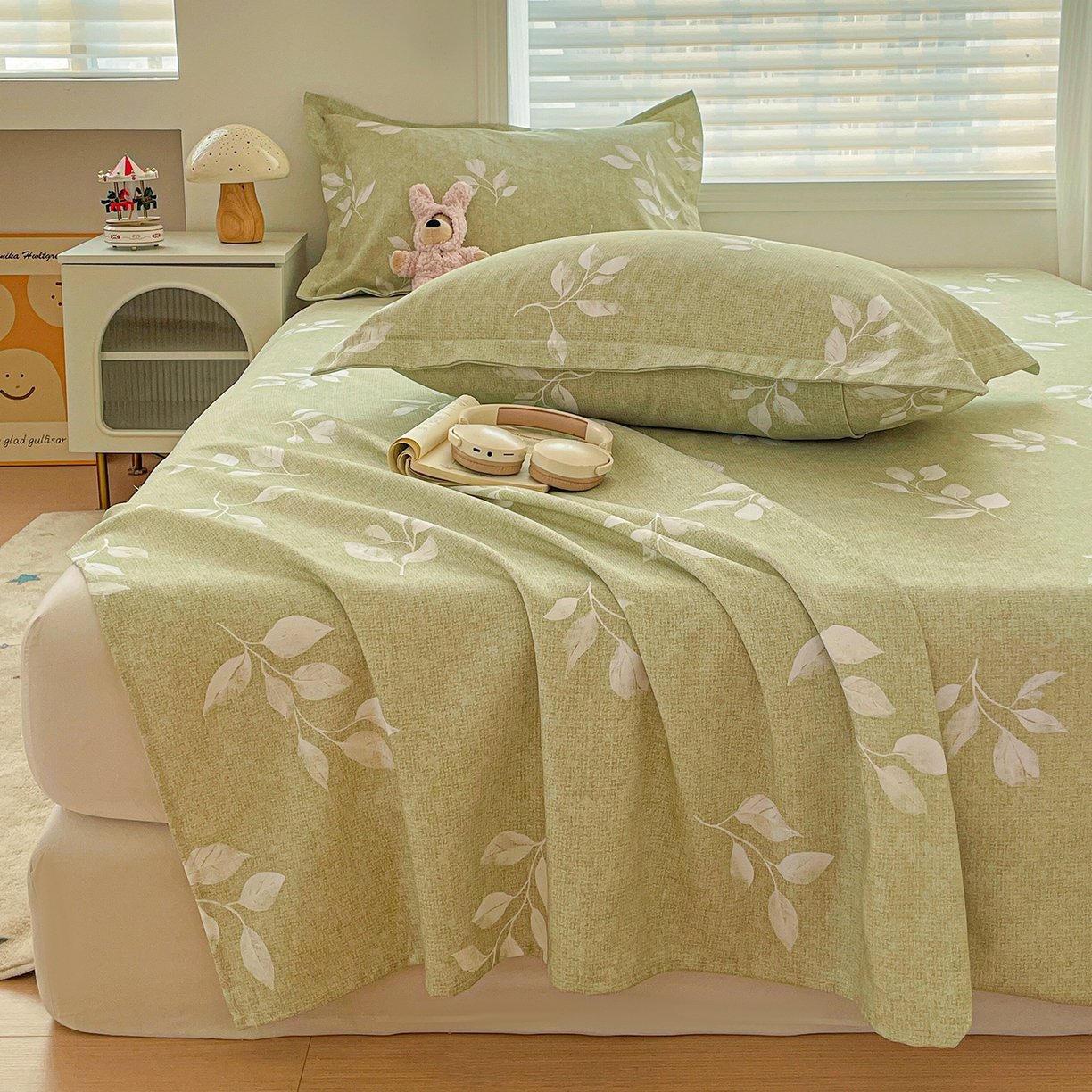 91家纺网 家纺一手货源 找家纺 （总）纽缦家纺 2026新款舒适透气细沙卡通印花老粗布床单凉席席子