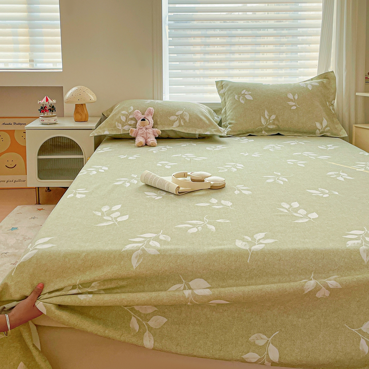 91家纺网 家纺一手货源 找家纺 （总）纽缦家纺 2026新款舒适透气细沙卡通印花老粗布床单凉席席子