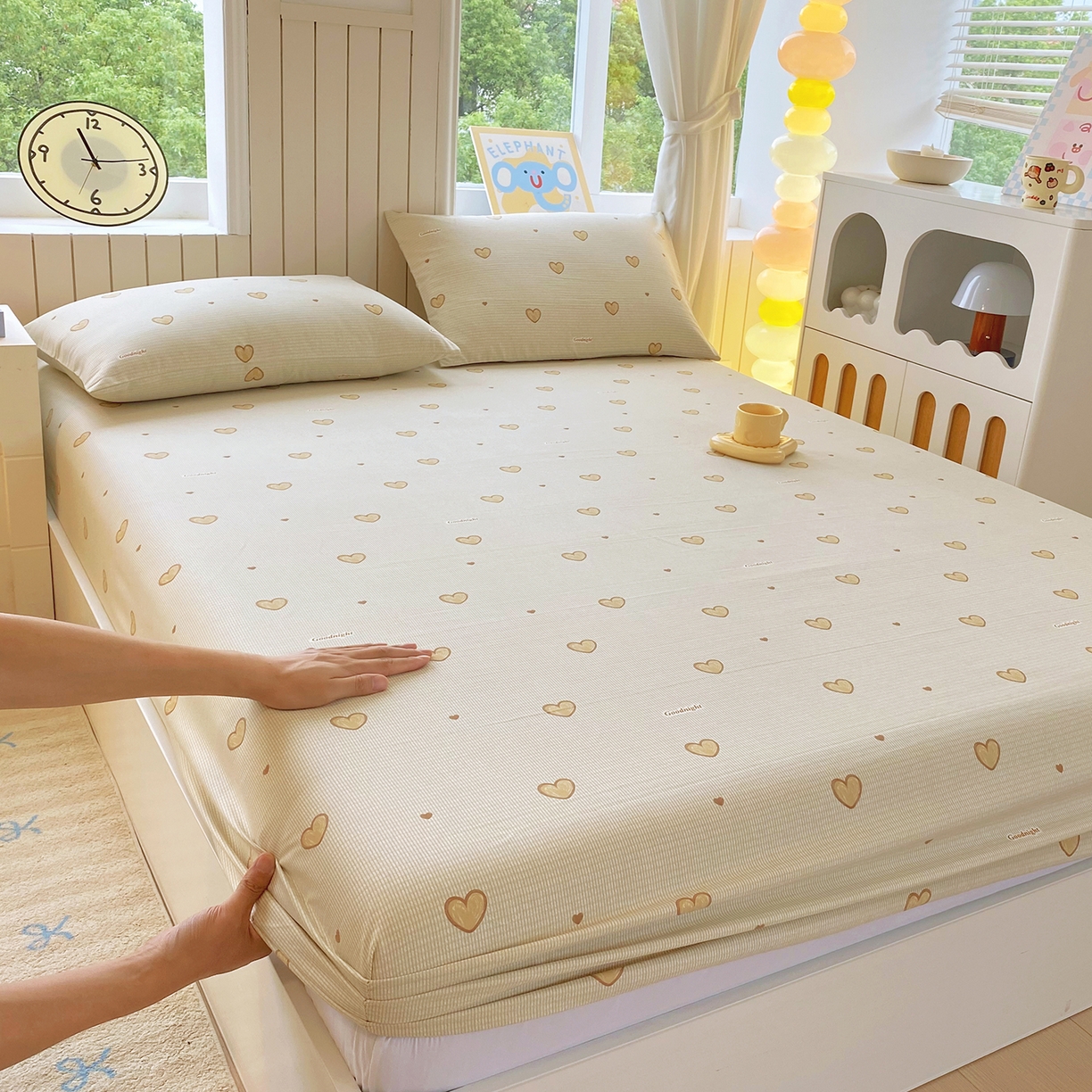 91家纺网 家纺一手货源 找家纺 （总）悦织湾家纺 2026新款斜纹加厚水洗棉超细斜（加厚）木棉床笠-席梦思保护套