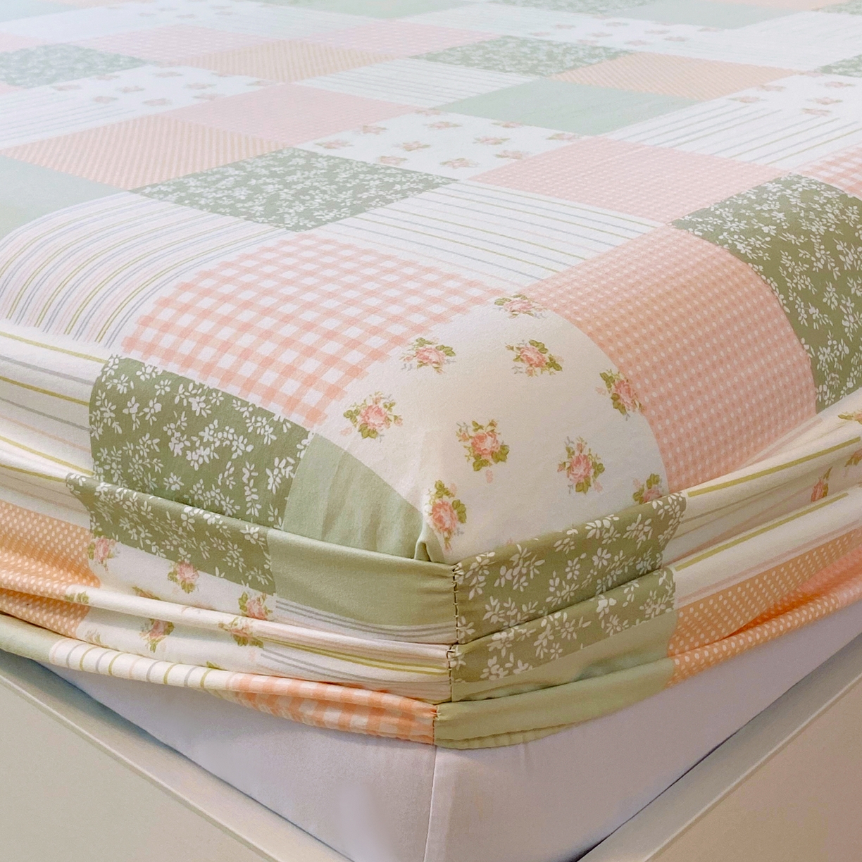 91家纺网 家纺一手货源 找家纺 悦织湾家纺 2026新款斜纹加厚水洗棉超细斜（加厚）木棉床笠-席梦思保护套 床笠-半亩花田