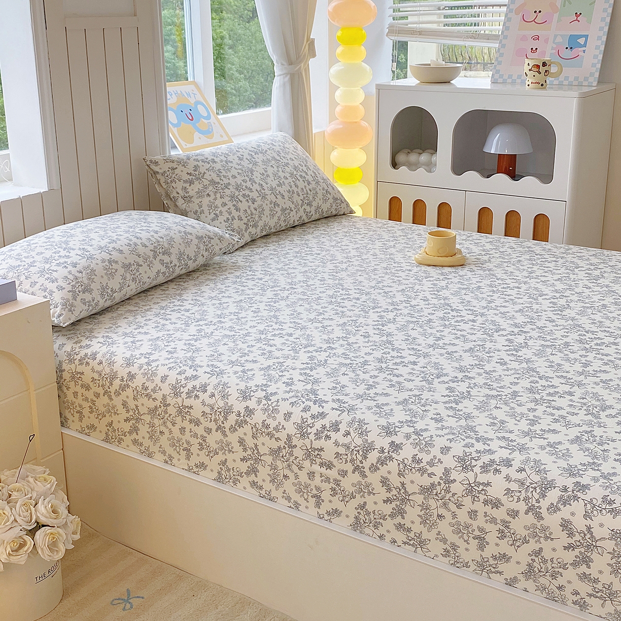 91家纺网 家纺一手货源 找家纺 悦织湾家纺 2026新款斜纹加厚水洗棉超细斜（加厚）木棉床笠-席梦思保护套 床笠-兰亭序