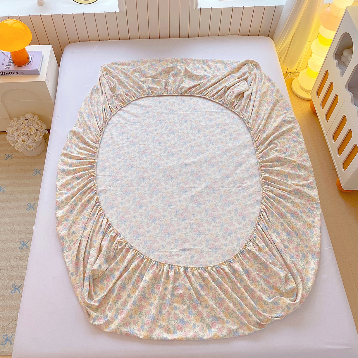 91家纺网 家纺一手货源 找家纺 悦织湾家纺 2026新款斜纹加厚水洗棉超细斜（加厚）木棉床笠-席梦思保护套 床笠-半岛红茶