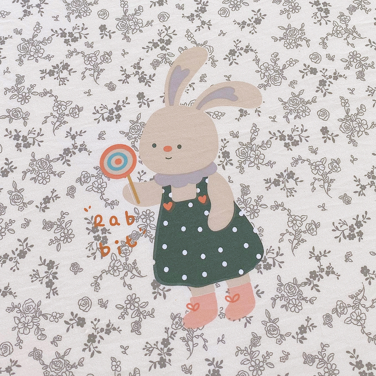 91家纺网 家纺一手货源 找家纺 悦织湾家纺 2026新款斜纹加厚水洗棉超细斜（加厚）木棉床笠-席梦思保护套 床笠-花园小兔