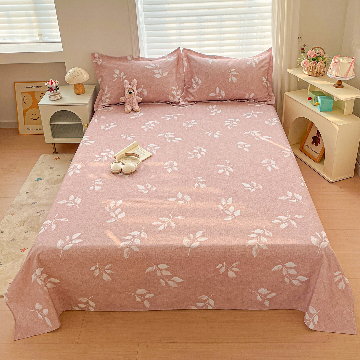 91家纺网 家纺一手货源 找家纺 （总）纽缦家纺 2026新款舒适透气细沙卡通印花老粗布床单凉席席子