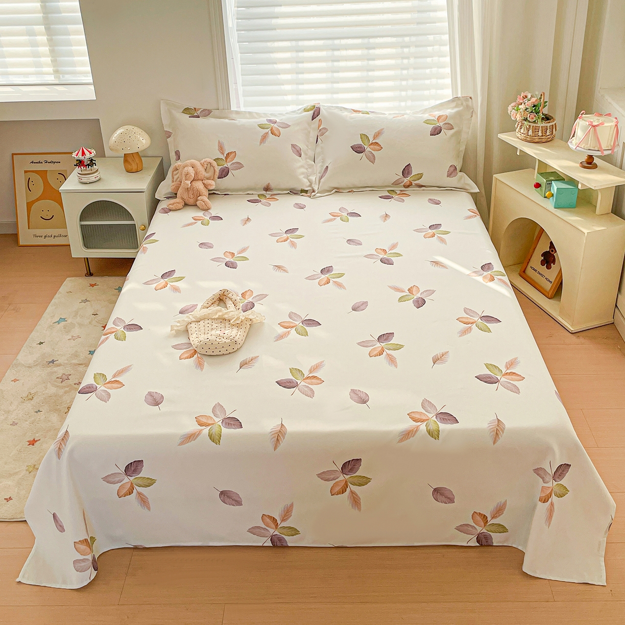 91家纺网 家纺一手货源 找家纺 （总）纽缦家纺 2026新款舒适透气细沙卡通印花老粗布床单凉席席子