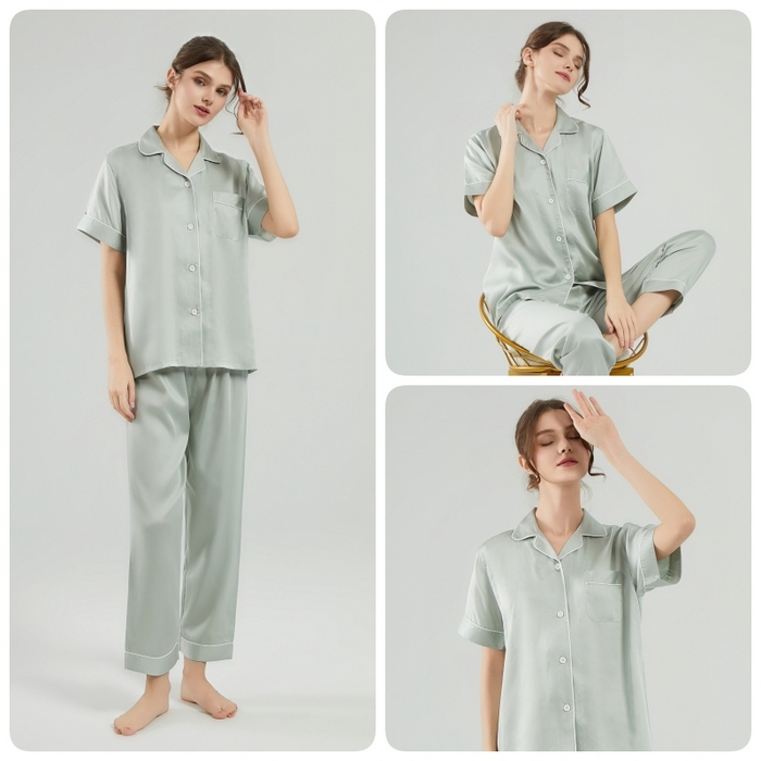 （总）欧夏家纺 2026夏季新款莱赛尔天丝睡衣家居服清凉款直播供货外贸定制