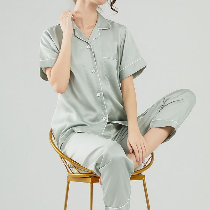 91家纺网 家纺一手货源 找家纺 欧夏家纺 2026夏季新款莱赛尔天丝睡衣家居服清凉款直播供货外贸定制 莫兰迪-兰