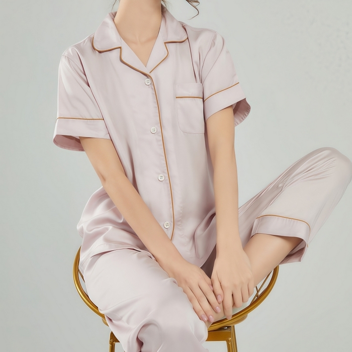 91家纺网 家纺一手货源 找家纺 欧夏家纺 2026夏季新款莱赛尔天丝睡衣家居服清凉款直播供货外贸定制 胭脂紫