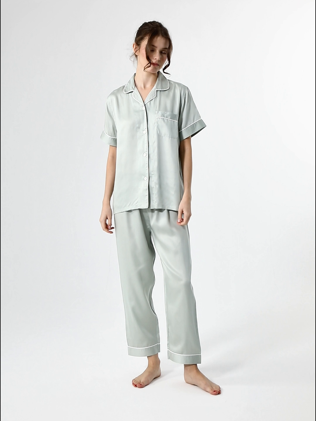 91家纺网 家纺一手货源 找家纺 （总）欧夏家纺 2026夏季新款莱赛尔天丝睡衣家居服清凉款直播供货外贸定制