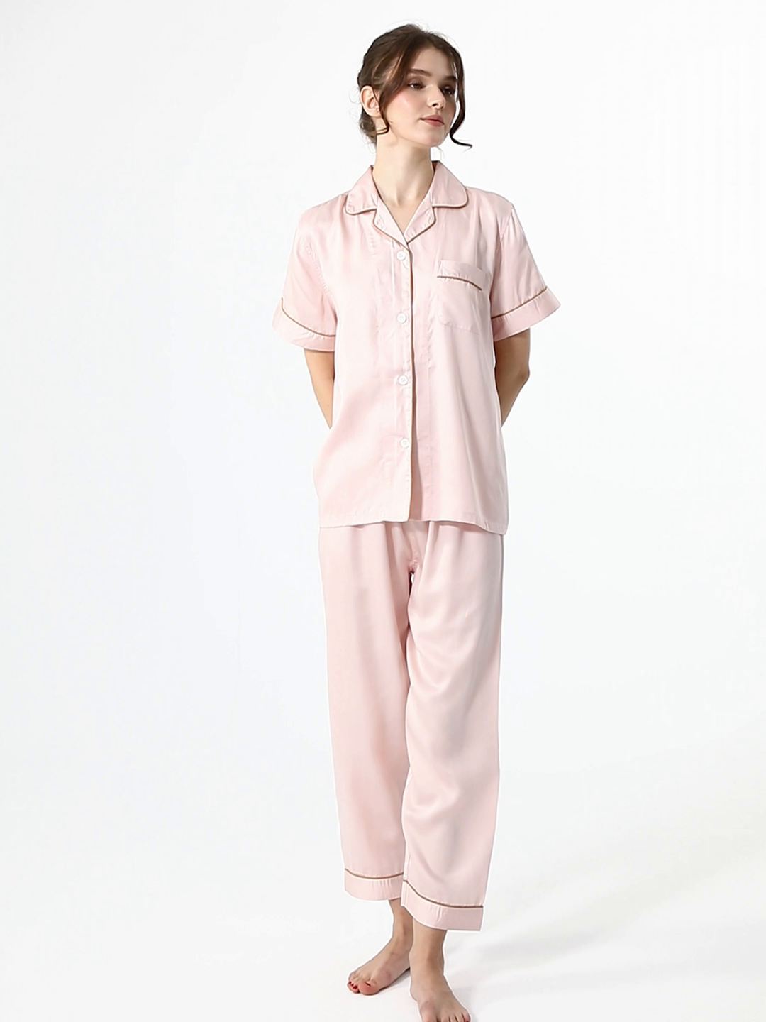 91家纺网 家纺一手货源 找家纺 欧夏家纺 2026夏季新款莱赛尔天丝睡衣家居服清凉款直播供货外贸定制 清雅玉