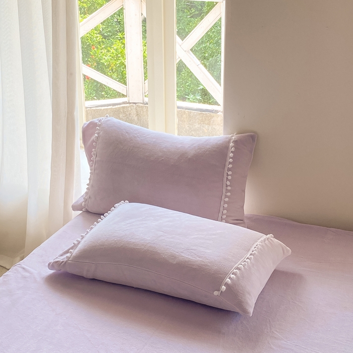 91家纺网 家纺一手货源 找家纺 七七家纺 2026新款亲肤舒适小毛球牛奶绒四件套 浅紫