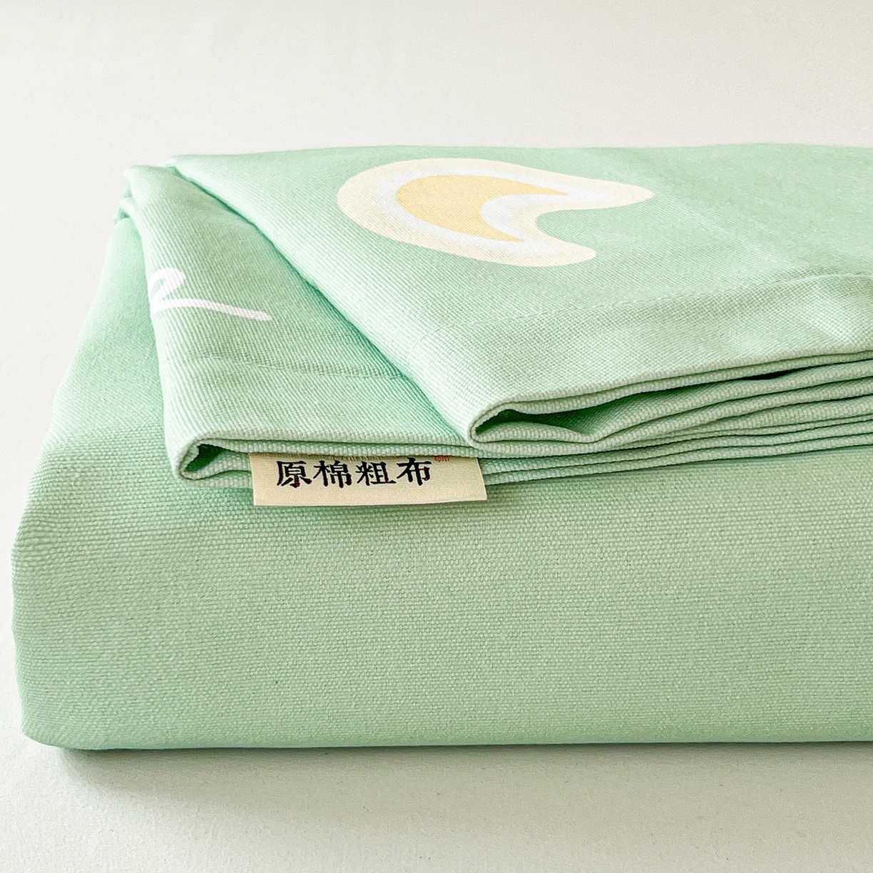 91家纺网 家纺一手货源 找家纺 纽缦家纺 2026新款舒适透气细沙卡通印花老粗布床单凉席席子 七彩小马-绿