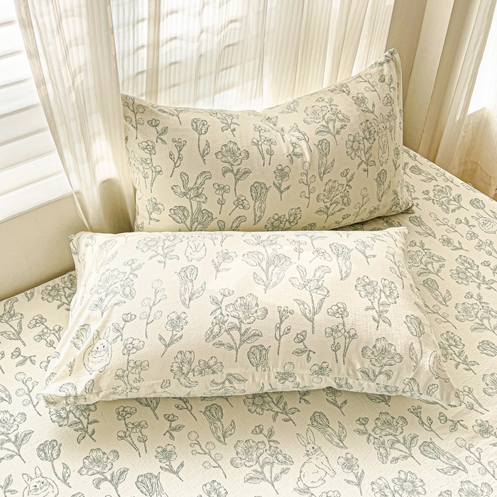 91家纺网 家纺一手货源 找家纺 纽缦家纺 2026春夏新款云感提花双层纱单床笠 床笠单件 海像森林