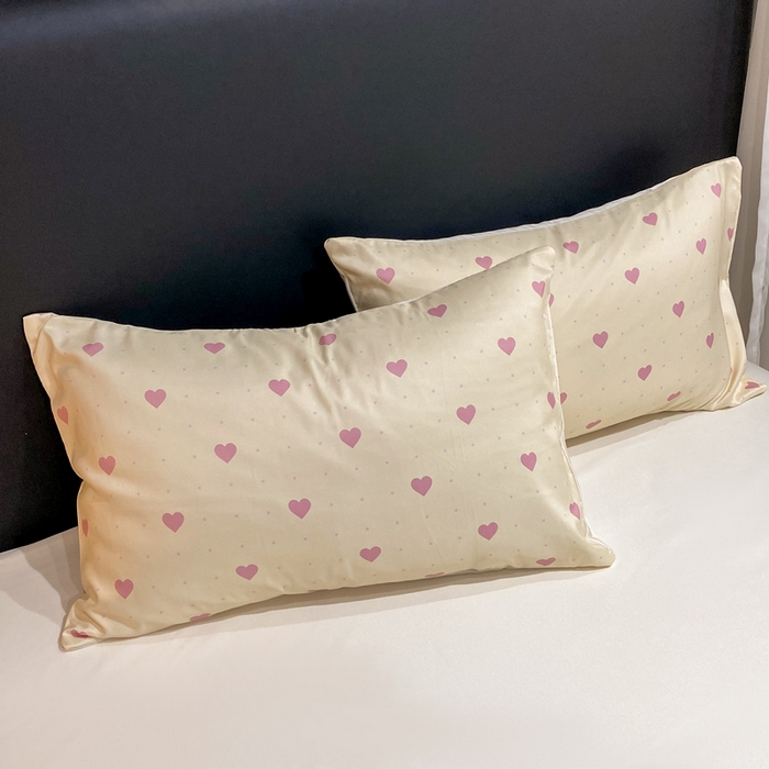 91家纺网 家纺一手货源 找家纺 （总）七七家纺 2026新款爱心系列高克重数码印花水洗真丝四件套