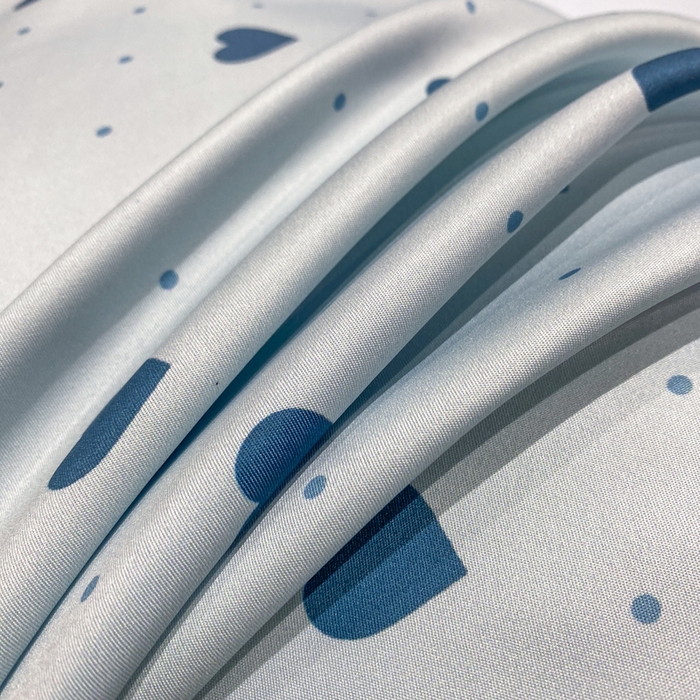 91家纺网 家纺一手货源 找家纺 七七家纺 2026新款爱心系列高克重数码印花水洗真丝四件套 爱心-蓝