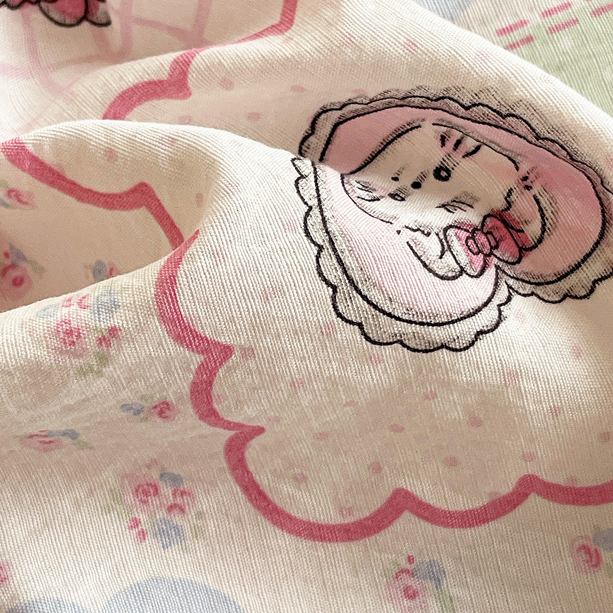 91家纺网 家纺一手货源 找家纺 纽缦家纺 2026春夏新款云感提花双层纱单床笠 床笠单件 蛋糕派