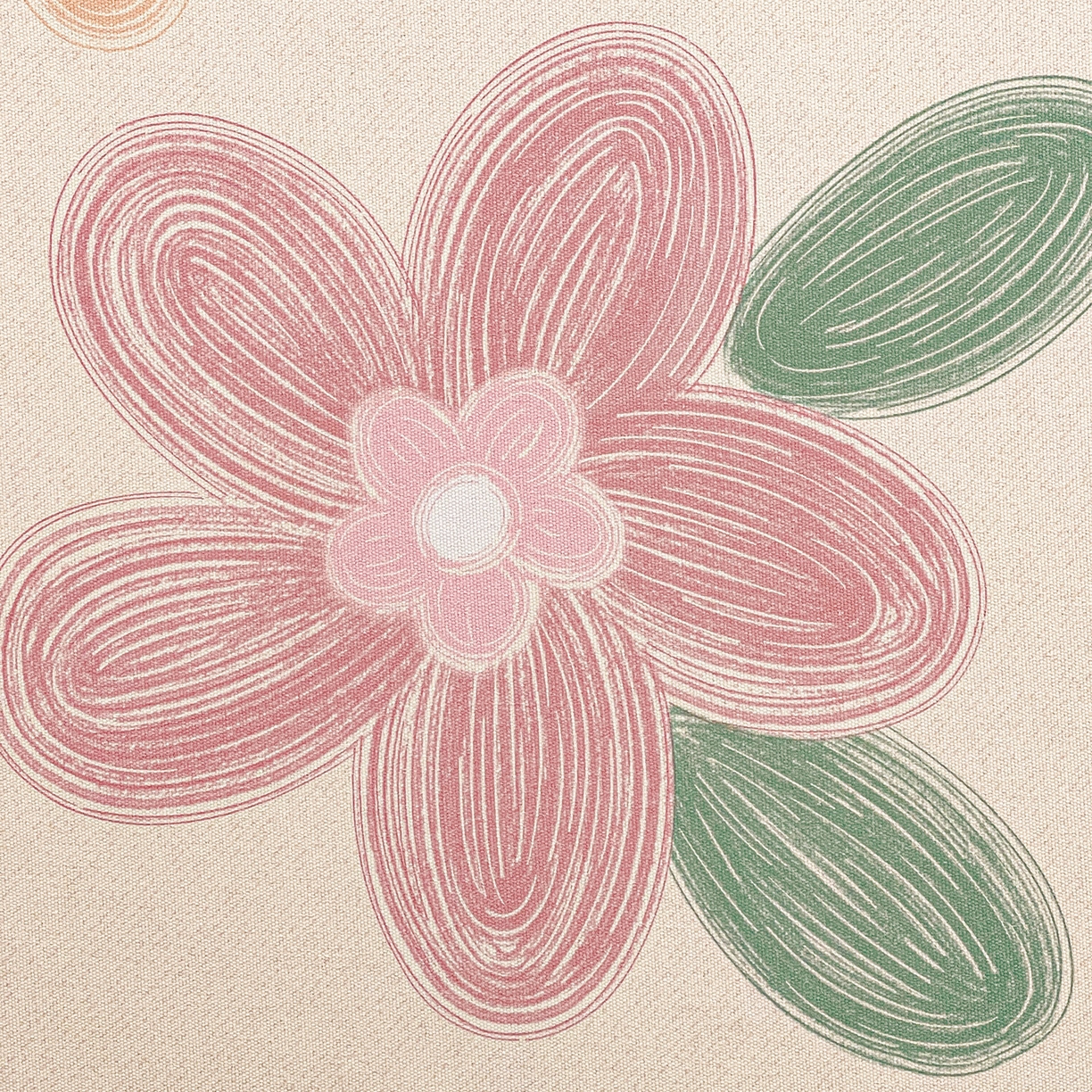 91家纺网 家纺一手货源 找家纺 纽缦家纺 2026新款舒适透气细沙卡通印花花边老粗布床单凉席席子 迷彩花瓣-米