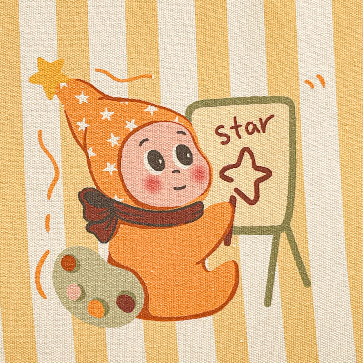 91家纺网 家纺一手货源 找家纺 纽缦家纺 2026新款舒适透气细沙卡通印花花边老粗布床单凉席席子 魔法星空-黄