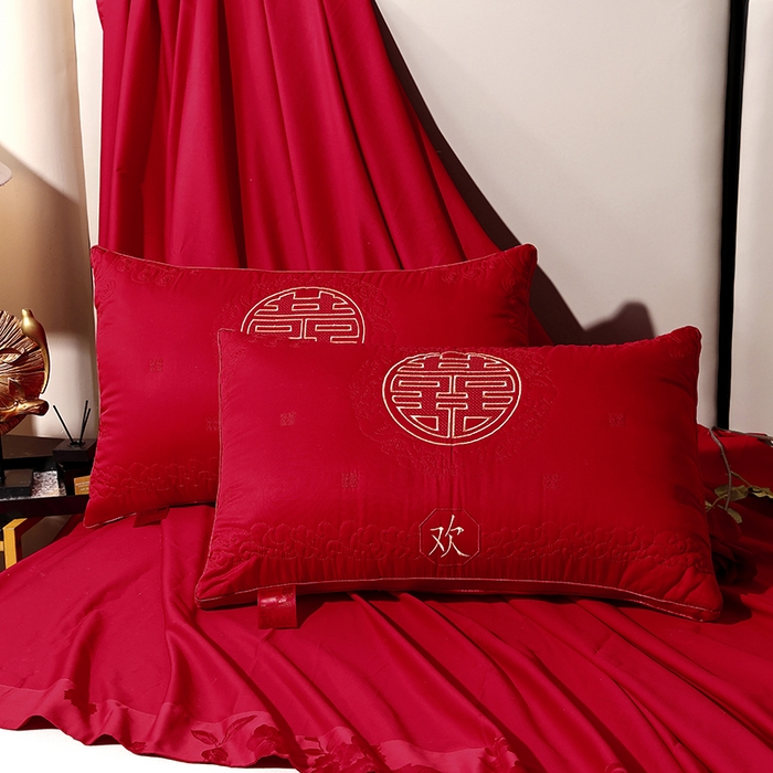 91家纺网 家纺一手货源 找家纺 （总）糖果枕芯 2026新款婚庆结婚大红枕芯喜庆婚庆新人新娘新郎结婚专用枕芯