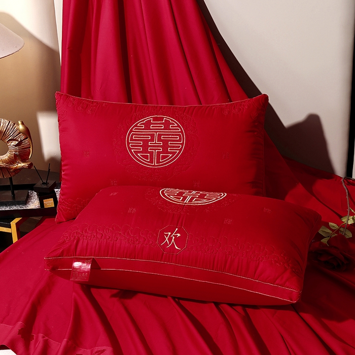 91家纺网 家纺一手货源 找家纺 （总）糖果枕芯 2026新款婚庆结婚大红枕芯喜庆婚庆新人新娘新郎结婚专用枕芯