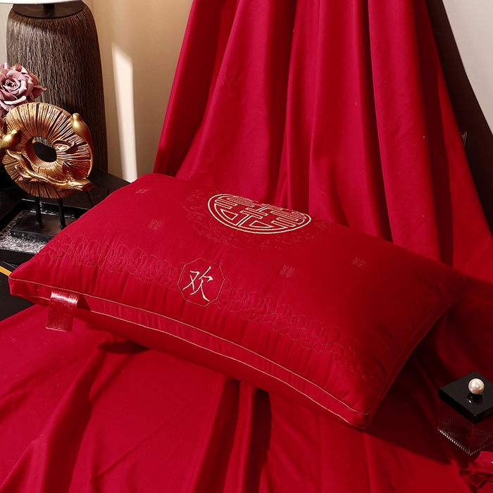 91家纺网 家纺一手货源 找家纺 （总）糖果枕芯 2026新款婚庆结婚大红枕芯喜庆婚庆新人新娘新郎结婚专用枕芯