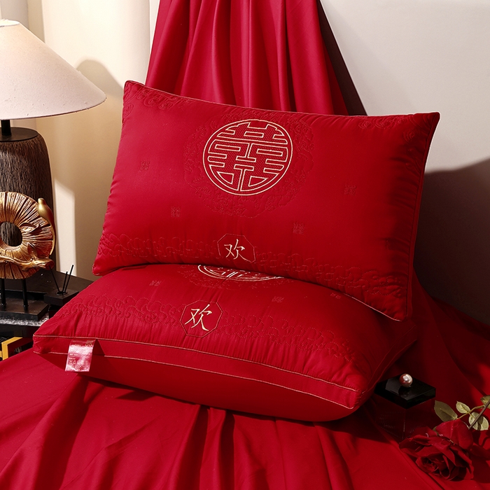 91家纺网 家纺一手货源 找家纺 （总）糖果枕芯 2026新款婚庆结婚大红枕芯喜庆婚庆新人新娘新郎结婚专用枕芯