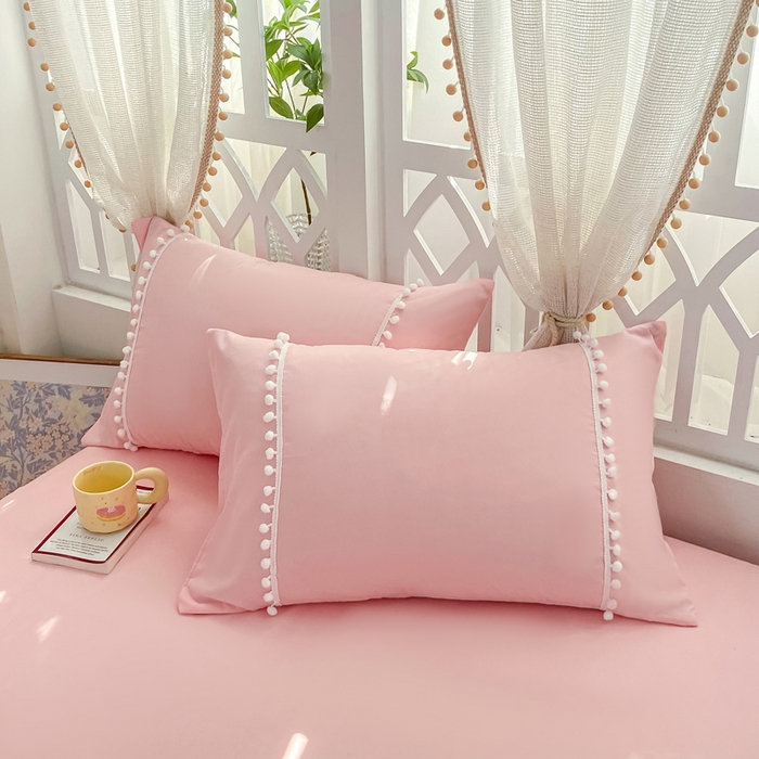 91家纺网 家纺一手货源 找家纺 （总）七七家纺 2026新款亲肤磨毛马卡龙小毛球四件套