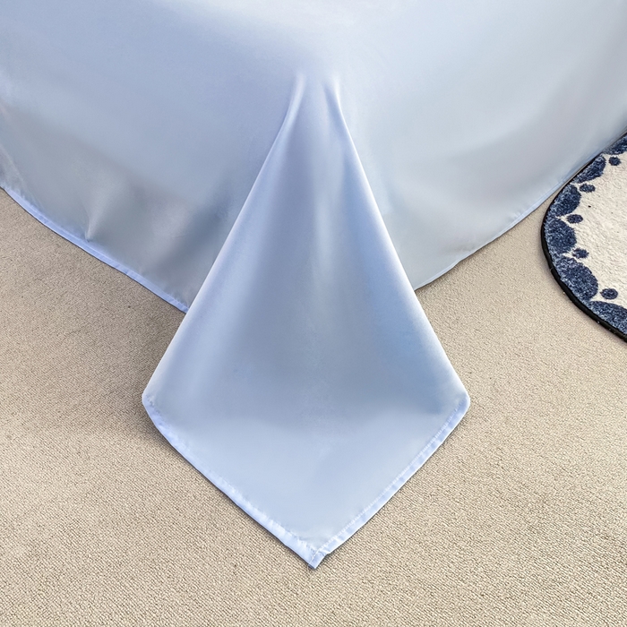 91家纺网 家纺一手货源 找家纺 七七家纺 2026新款亲肤磨毛马卡龙小毛球四件套 小毛球-天蓝