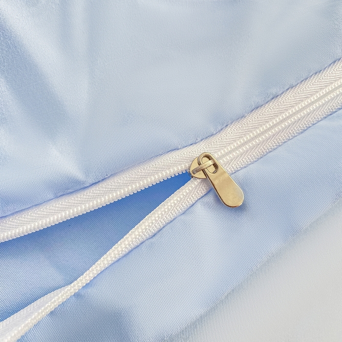 91家纺网 家纺一手货源 找家纺 七七家纺 2026新款亲肤磨毛马卡龙小毛球四件套 小毛球-天蓝