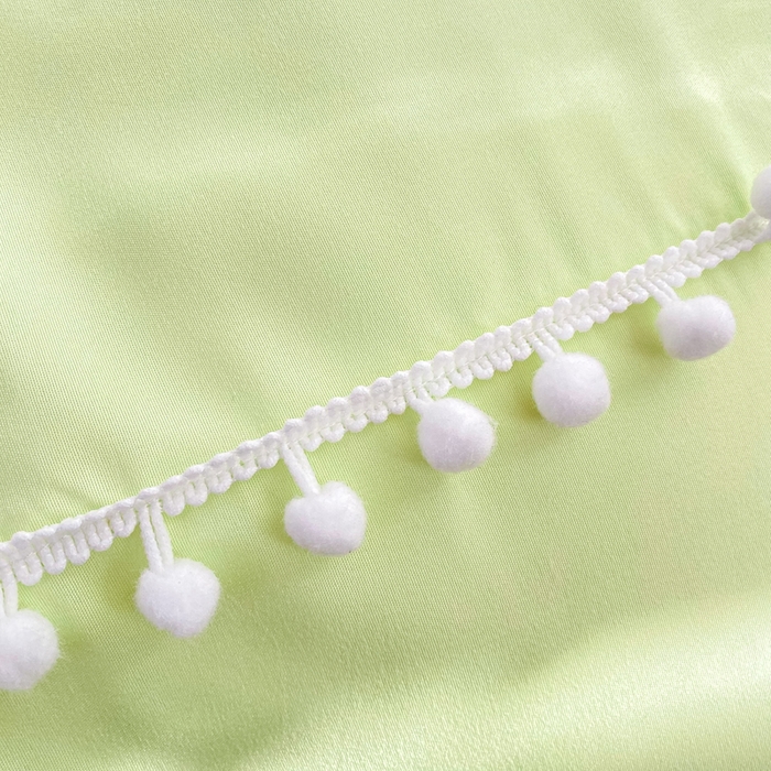 91家纺网 家纺一手货源 找家纺 七七家纺 2026新款亲肤磨毛马卡龙小毛球四件套 小毛球-柠绿