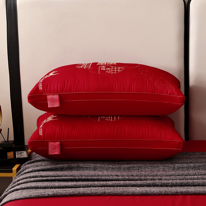 91家纺网 家纺一手货源 找家纺 糖果枕芯 2026新款婚庆结婚大红枕芯喜庆婚庆新人新娘新郎结婚专用枕芯 相爱百年