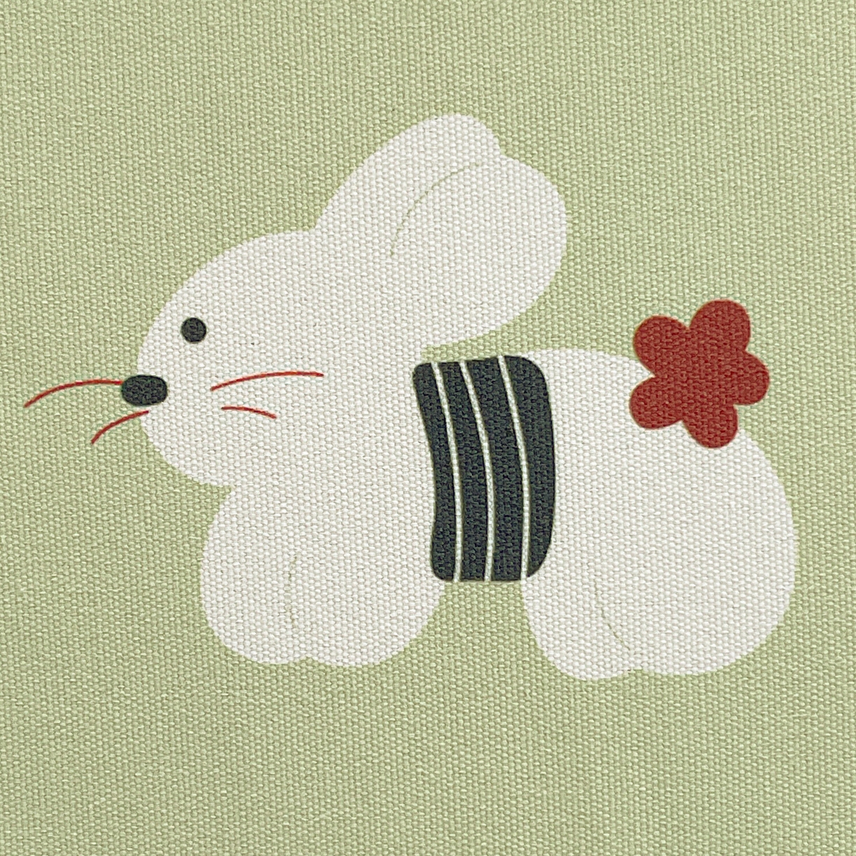 91家纺网 家纺一手货源 找家纺 纽缦家纺 2026新款舒适透气细沙卡通印花花边老粗布床单凉席席子 田园小兔-绿