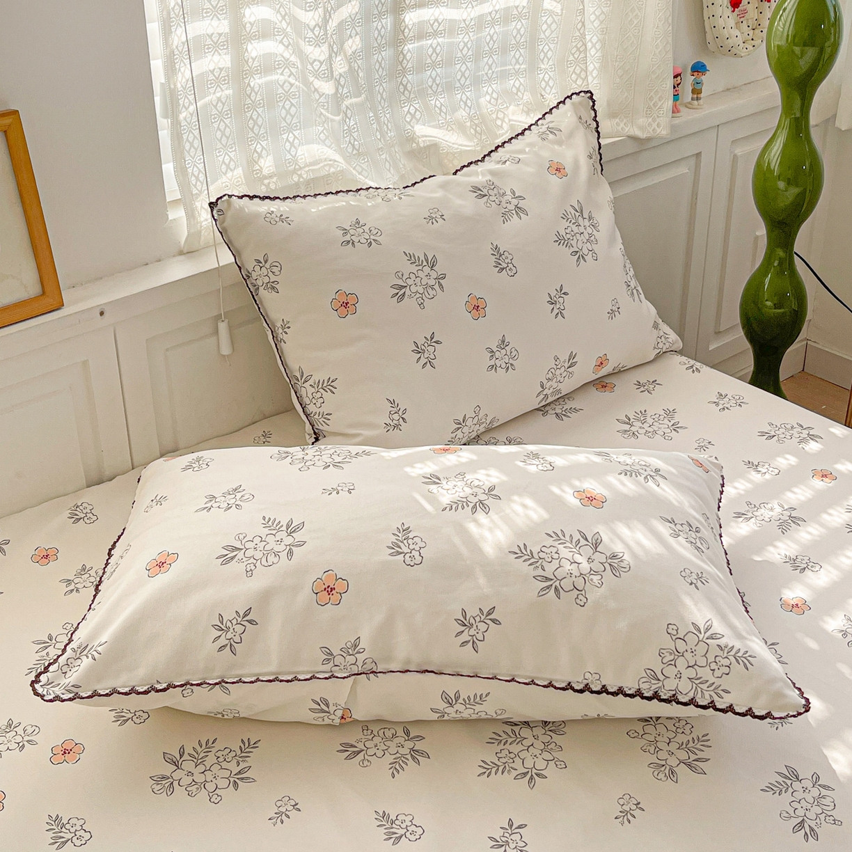 91家纺网 家纺一手货源 找家纺 纽缦家纺 2026新款舒适透气细沙卡通印花花边老粗布床单凉席席子 望夏花艺-米