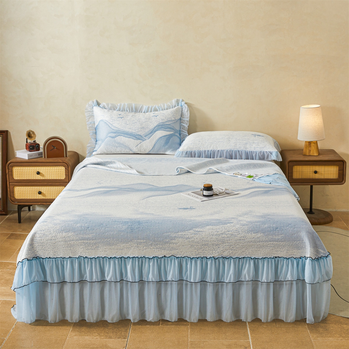 91家纺网 家纺一手货源 找家纺 （总）恒爱家纺 2026新款南极豆超细旦软席三件套