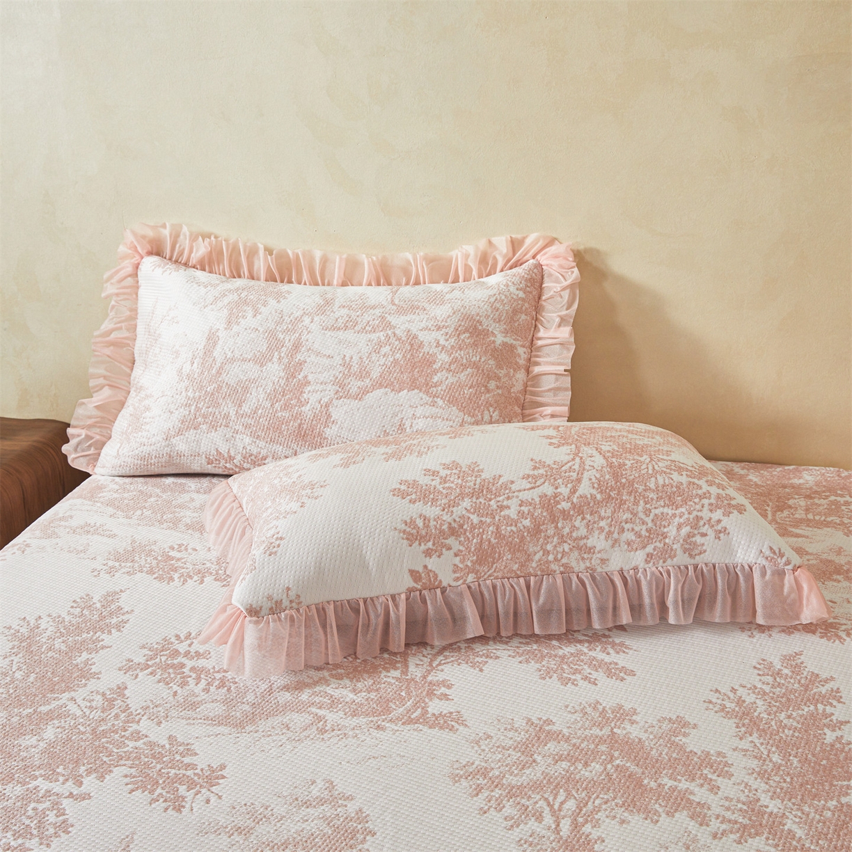 91家纺网 家纺一手货源 找家纺 恒爱家纺 2026新款南极豆超细旦软席三件套 沙漠胡杨-豆沙