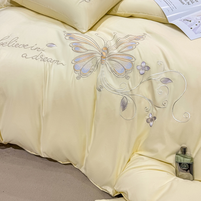 91家纺网 家纺一手货源 找家纺 （总）七七家纺 2026新款加厚精工刺绣四件套-蝶舞