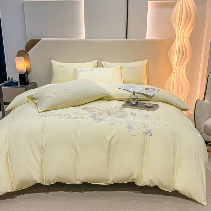 91家纺网 家纺一手货源 找家纺 （总）七七家纺 2026新款加厚精工刺绣四件套-蝶舞