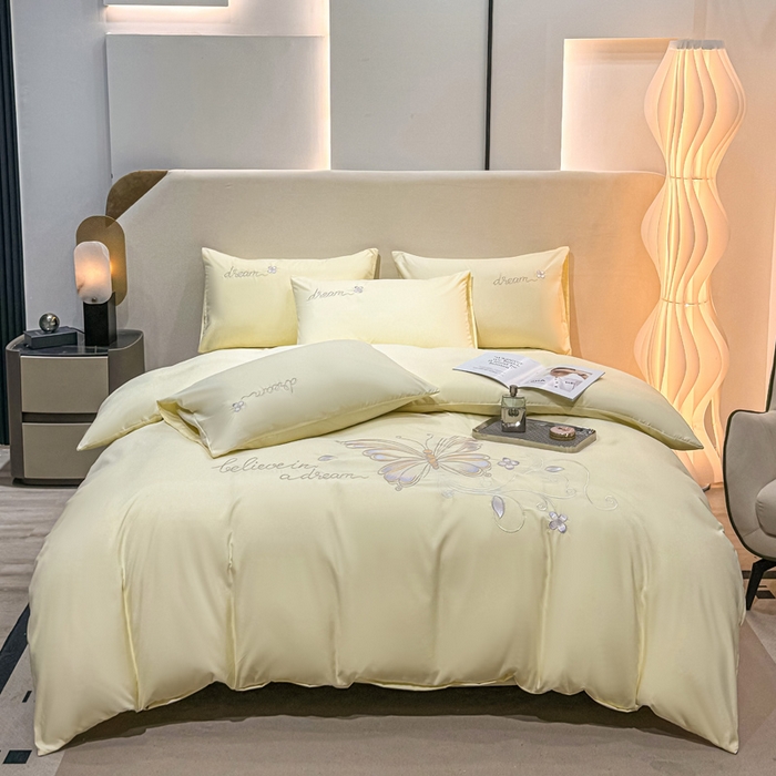 91家纺网 家纺一手货源 找家纺 （总）七七家纺 2026新款加厚精工刺绣四件套-蝶舞