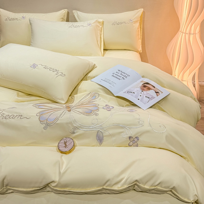 91家纺网 家纺一手货源 找家纺 （总）七七家纺 2026新款加厚精工刺绣四件套-蝶舞